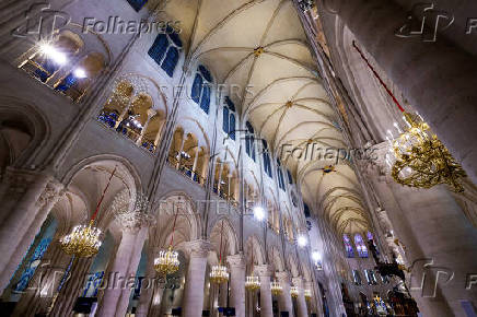 A view of a TV camera at Notre-Dame de Paris cathedral, in Paris