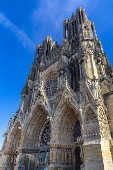 Fachada da Catedral de Notre-Dame de Reims, na Frana