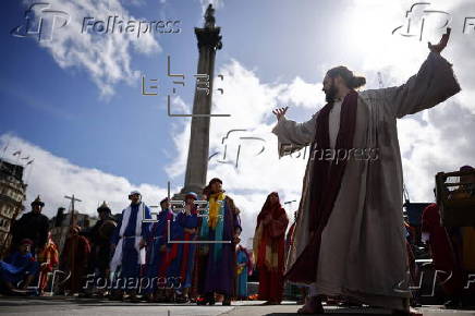 The Passion of Jesus 2024 open-air re-enactment in Trafalgar Square