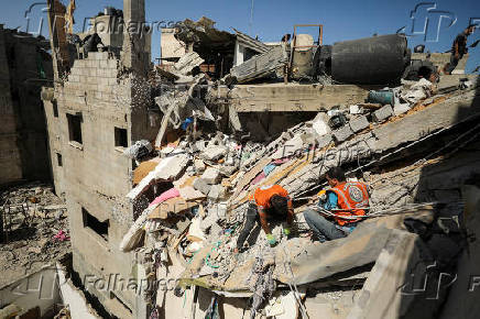 Aftermath of an Israeli strike on a house in Gaza City