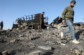 Damage around Qamishli International Airport area