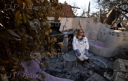 Outdoor kitchen made of cob survives Eaton Fire