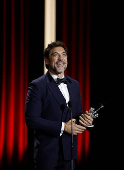 Spanish actor Javier Bardem receives a Donostia Award for lifetime achievement at the San Sebastian Film Festival