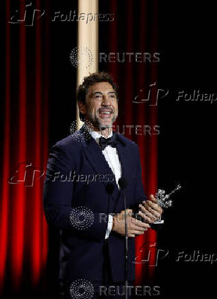 Spanish actor Javier Bardem receives a Donostia Award for lifetime achievement at the San Sebastian Film Festival