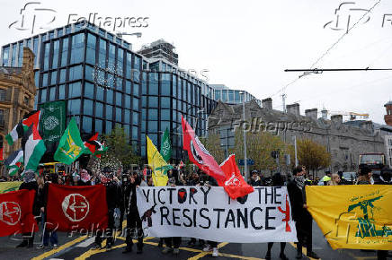 Demonstration in support of Palestinians in Gaza, in Dublin