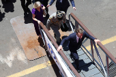 Chile's President Gabriel Boric and France's President Emmanuel Macron visit icebreaker 'Almirante Viel', in Valparaiso