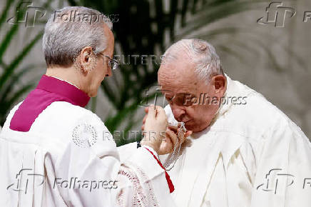 Pope Francis celebrates a Mass as part of World Youth Day, at the Vatican