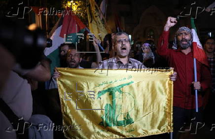 Protest against Israeli airstrikes on Hezbollah's central headquarters