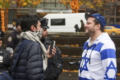 Students protest in support of the Palestinian people, in New York