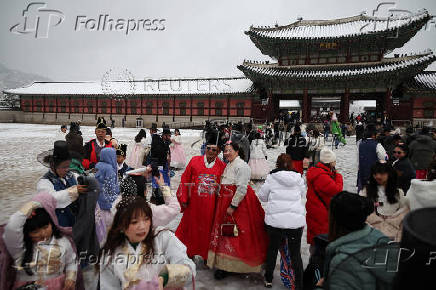 Heavy snow fall in Seoul