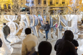 People visit Christmas market in Zagreb