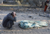 Aftermath of an Israeli strike in Deir Al-Balah