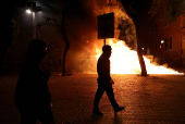 Protest against the eviction of the former Massana school, in Barcelona