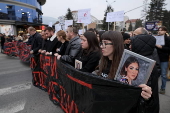 Protest honouring Frosina Kulakova, a young woman killed by a drunk driver in Skopje