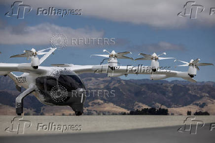 FILE PHOTO: Midnight, an all-electric aircraft from company Archer Aviation, is seen at the Salinas Municipal Airport in Salinas