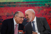 O vice-presidente Alckmin e o presidente Lula durante reunio no Palcio do Planalto