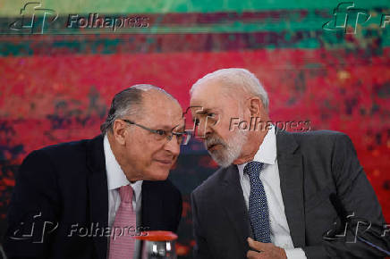 O vice-presidente Alckmin e o presidente Lula durante reunio no Palcio do Planalto