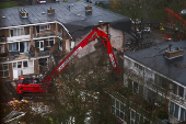 Aftermath of an explosion in a residential area, in The Hague