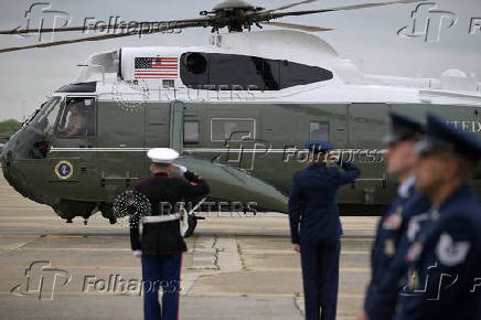 U.S. President Joe Biden arrives to board Air Force One at Joint Base Andrews