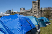 Estudiantes canadienses inician una acampada pro-Palestina en la Universidad de Toronto