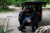 Evacuation of local residents fron the frontline towns in Donetsk region