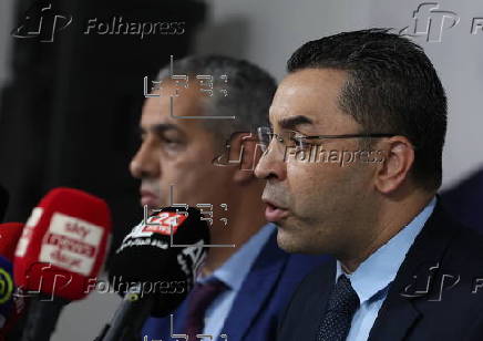 Presidential candidate Youcef Aouchiche press conference in Algiers