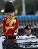 Thai Queen Suthida leads rehearsal event for Royal Guard parade