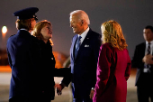 U.S. President Joe Biden arrives at Joint Base Andrews