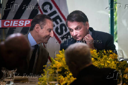 Paulo Skaf e Jair Bolsonaro em evento na Fiesp