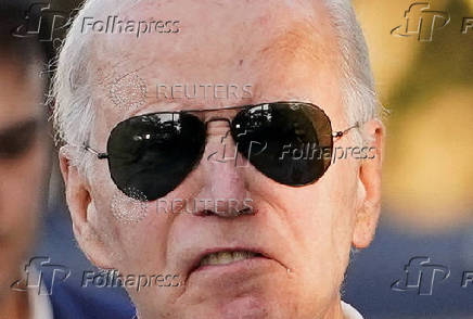 U.S. President Joe Biden leaves after church service in Rehoboth Beach, Delaware