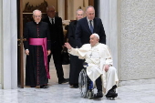 Pope Francis leads Wednesday's general audience in Vatican City