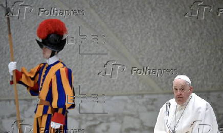 Pope Francis leads Wednesday's general audience in Vatican City