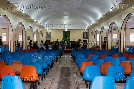 Christians celebrate mass at the Saint Esprit parish in Goma