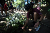 Ciclistas protestam contra a morte do ciclista Vitor Medrado