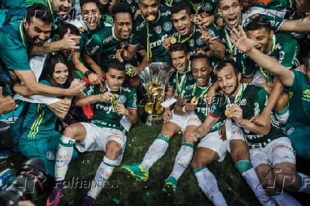 Jogadores comemoram ttulo - Palmeiras X Chapecoense