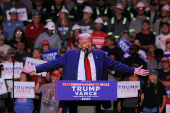 Republican presidential nominee and former U.S. President Trump holds a campaign rally in Indiana, Pennsylvania