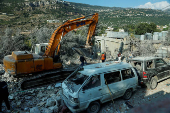 Aftermath of an Israeli strike, in the town of Almat