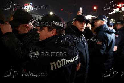 Protest over demolition and removal of Old Sava Bridge in Belgrade