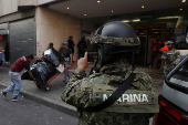 Mexican authorities hold operation to seize Chinese counterfeit goods, in downtown Mexico City