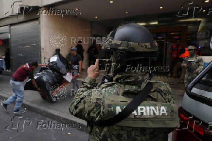 Mexican authorities hold operation to seize Chinese counterfeit goods, in downtown Mexico City