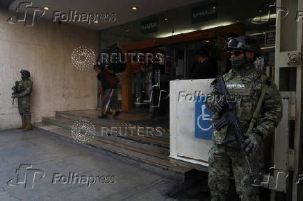 Mexican authorities hold operation to seize Chinese counterfeit goods, in downtown Mexico City