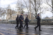 Security arrangements in the surrounding area for the reopening of Notre Dame de Paris