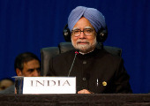 FILE PHOTO: Indian Prime Minister Manmohan Singh makes his closing remarks during the fifth BRICS Summit in Durban