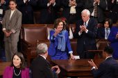 U.S. representatives gather to vote for their new Speaker of the House on the first day of the new Congress at the U.S. Capitol in Washington