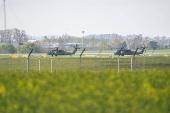 US army helicopters at Denmark's Roskilde Airport