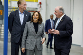 Democratic presidential nominee U.S. Vice President Kamala Harris campaigns in Michigan