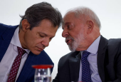 O ministro Fernando Haddad (Fazenda) e o presidente Luiz Incio Lula da Silva (PT) 