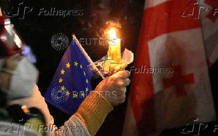 Georgian opposition supporters protest against government's EU application delay