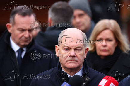 German Chancellor Scholz visits the site of Christmas market attack, in Magdeburg