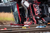 Brightline passenger train collides with fire truck on railtracks in Delray Beach